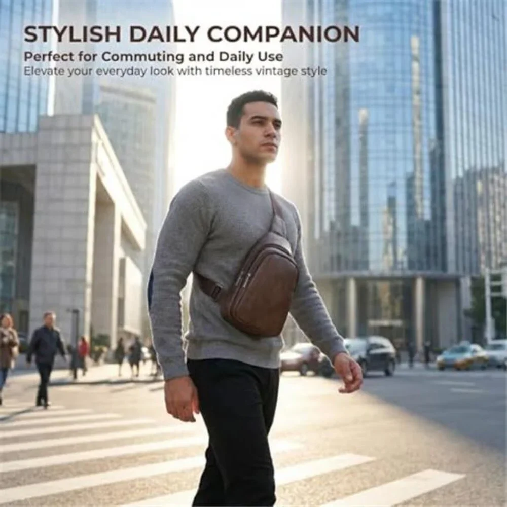 Men's Chest Bag,Sling Crossbody Shoulder Bag,Satchel Pouch Side Crossover
